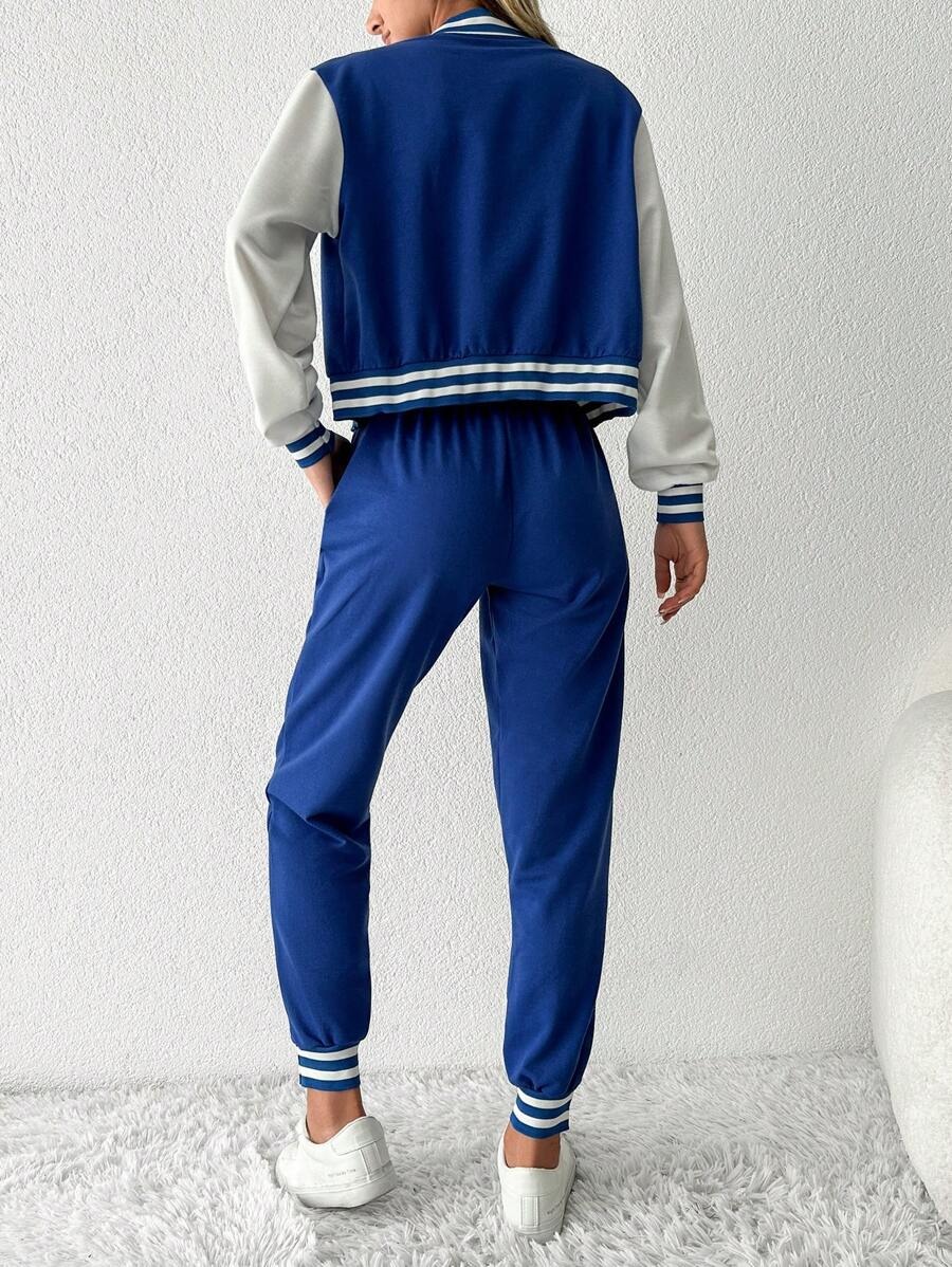 15 Trening Dama Juno Albastru cu Maneci Albe - imagine 2