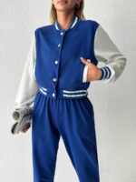 Trening Dama Juno Albastru cu Maneci Albe - imagine 3