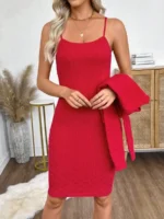 Compleu cu Rochie Scurta Rally Rosu - imagine 3