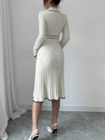 Rochie Midi Tricotata Stella Crem - imagine 2