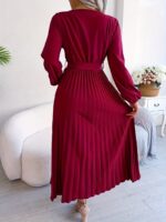 Rochie Midi Farine Grena Plisata - imagine 2
