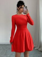 Rochie Scurta Tricotata Mara Rosie