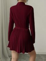 Compleu cu Fusta Scurta Plisata Sofia Grena - imagine 2