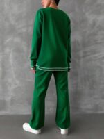 Compleu Tricotat cu Pantalon Camelia Verde - imagine 2