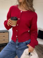 Pulover Tricotat Fiona Rosu