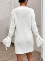 Rochie Scurta Tricotata Melania Alba - imagine 2