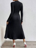 Rochie Midi Tricotata Erika Neagra - imagine 2