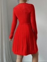 Rochie Scurta Tricotata Mara Rosie - imagine 2