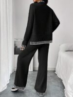 Compleu Tricotat cu Pantalon Petronela Negru - imagine 2