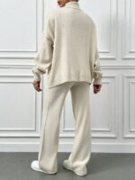 Compleu Tricotat cu Pantalon Sonette Bej Deschis - imagine 2