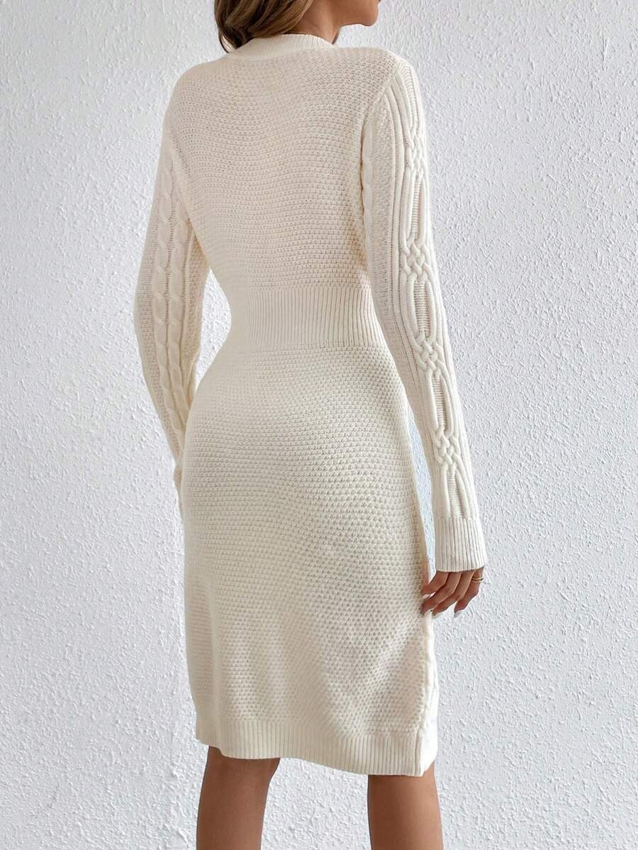 2 Rochie Scurta Tricotata Ivanka Alba - imagine 2