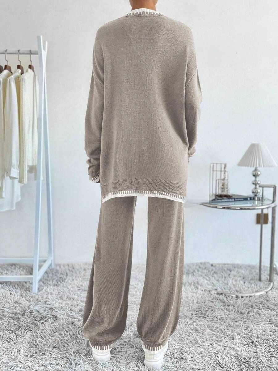 2 Compleu Tricotat cu Pantalon Melvyn Gri - imagine 2