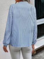 Camasa Dama Salia Bleu cu Dungi Albe - imagine 2