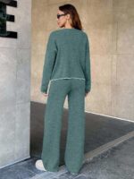 Compleu Tricotat cu Pantalon Ella Vernil - imagine 2
