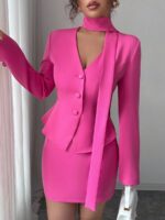 Compleu cu Fusta Scurta Selena Roz