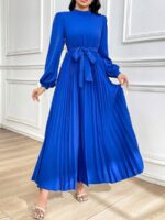 Rochie Lunga Jaina Albastra Plisata
