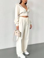 Compleu cu Pantalon Medeea Crem - imagine 3