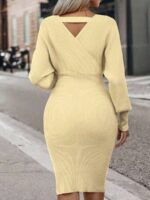 Rochie Scurta Tricotata Petra Crem - imagine 2