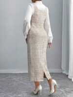 Compleu Alice format din Camasa Alba si Rochie Midi - imagine 2