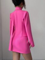 Compleu cu Fusta Scurta Selena Roz - imagine 3