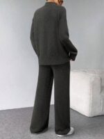 Compleu Tricotat cu Pantalon Raluka  Gri - imagine 2