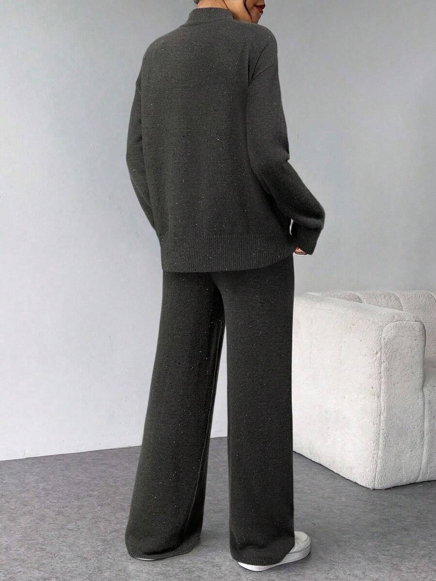 24 Compleu Tricotat cu Pantalon Raluka  Gri - imagine 2