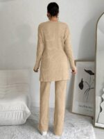 Compleu Pantalon Brenda Crem din Bumbac - imagine 2