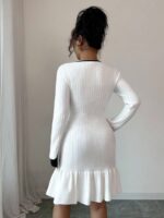 Rochie Tricotata Scurta Monica Alba - imagine 2