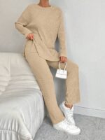 Compleu Pantalon Brenda Crem din Bumbac - imagine 3