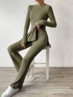Compleu cu Pantalon Crina Kaki