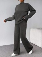 Compleu Tricotat cu Pantalon Raluka  Gri - imagine 3