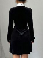 Rochie Scurta Mirra Neagra din Catifea - imagine 2