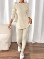 Compleu cu Pantalon Laura Crem