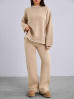 Compleu Tricotat cu Pantalon Asma Bej