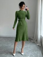 Rochie Midi Tricotata Sara Verde