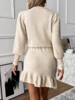 Rochie Scurta Tricotata Dinna Crem - imagine 2