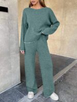 Compleu Tricotat cu Pantalon Ella Vernil - imagine 3