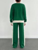 Compleu Tricotat cu Pantalon Arianna Verde - imagine 2