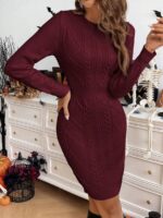 Rochie Scurta Tricotata Beatrice Grena - imagine 3
