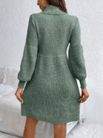 Rochie Scurta Tricotata Sidonia Vernil - imagine 2