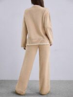 Compleu Tricotat cu Pantalon Asma Bej - imagine 2