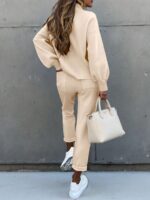 Compleu cu Pantalon Toscana Crem - imagine 2