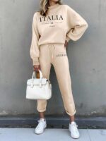 Compleu cu Pantalon Toscana Crem