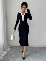 Rochie Midi Tricotata Adelina Neagra