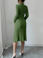 Rochie Midi Tricotata Sara Verde - imagine 2