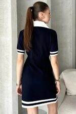 Rochie Scurta Tricotata Newton Bleumarin - imagine 2