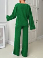 Compleu Tricotat cu Pantalon Petra Verde - imagine 2