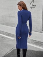 Rochie Tricotata Midi Conrad Albastra - imagine 2