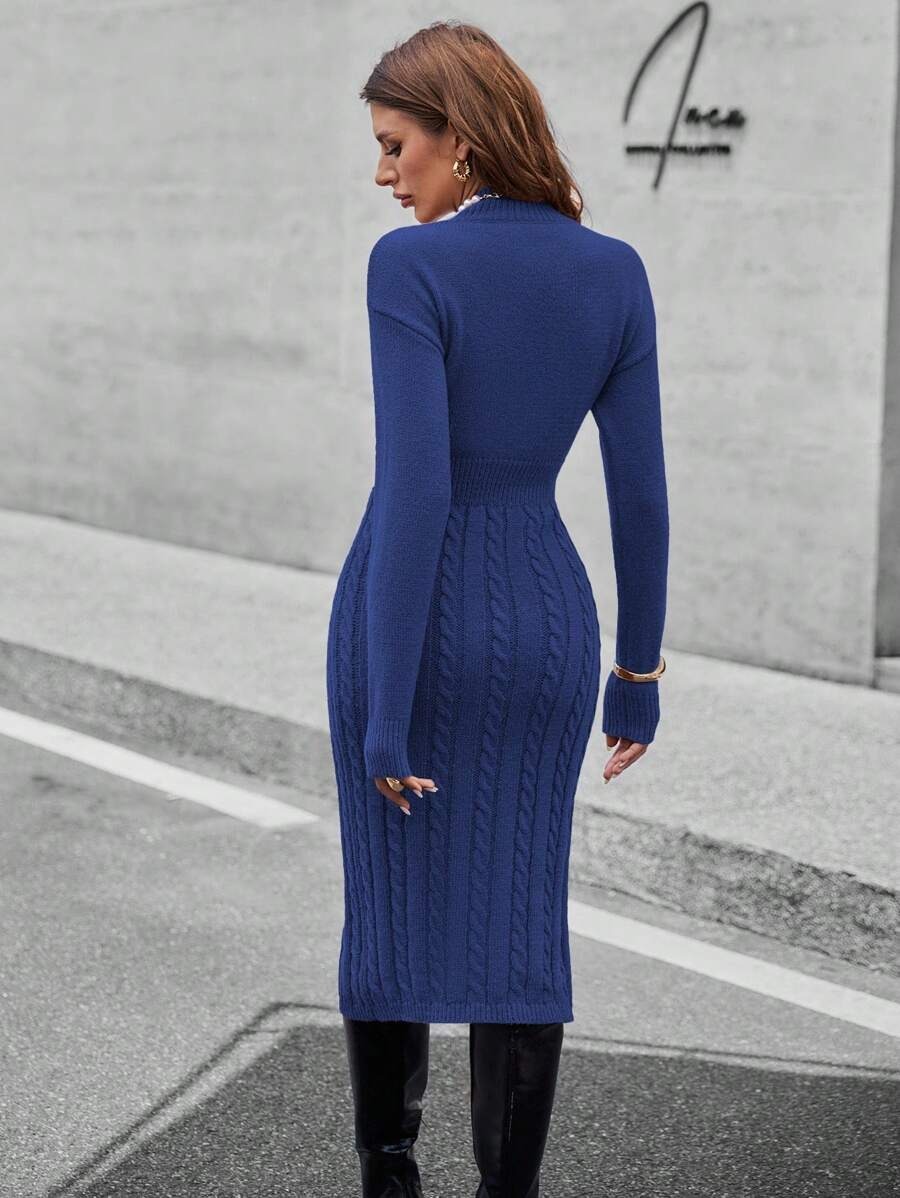 33 Rochie Tricotata Midi Conrad Albastra - imagine 2
