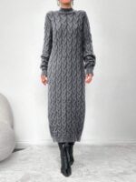 Rochie Lunga Tricotata Miruna Gri